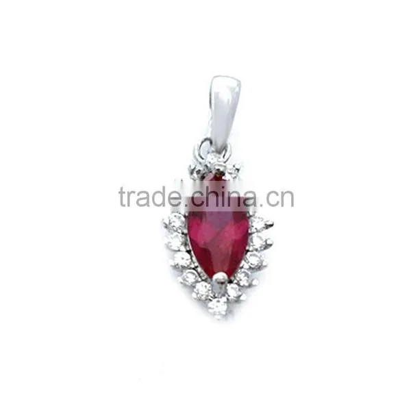 Handmade Designer Gemstone Charms Jewelry Ruby Silver Charms Pendant photo-2
