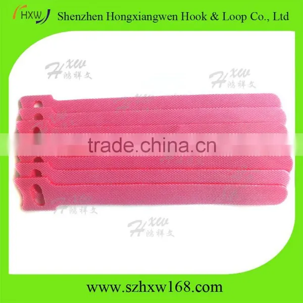 Custom Hook and Loop Strap Adjustable Cable Ties Red Color photo-6