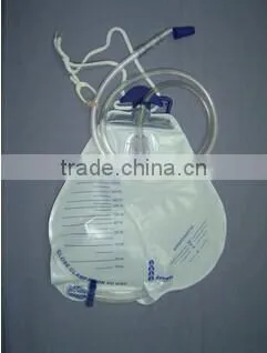 2000ml Urine Bag With Cross Valve and Reinforce Single Hanger