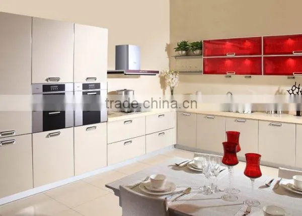 Morden MDF With High Glossy White Kitchen Cabinet for Home or Hotel Furniture Manufacturing photo-2