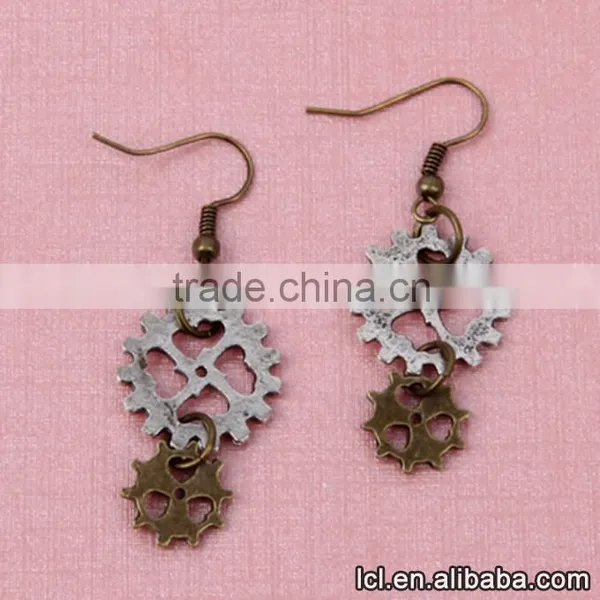 Cheap Fashion Imitation Jewelry New Popular Steampunk DIY 3pcs Gear Earrings Made in China Yiwu photo-5