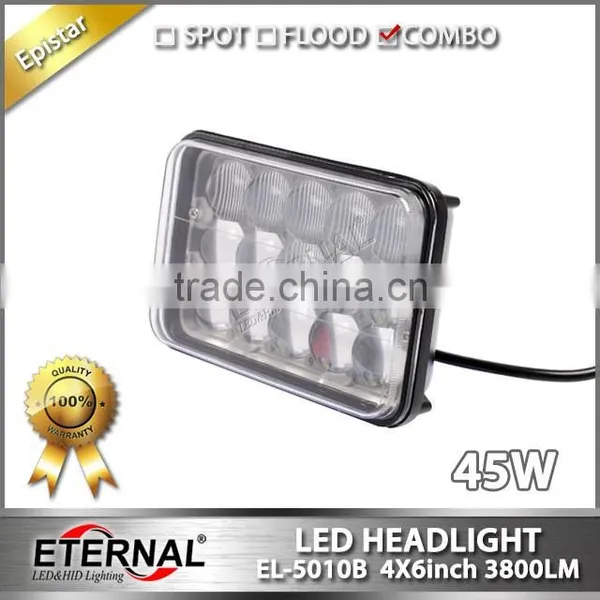 4x6in 45W Led Sealed Headlight H4666 H4656 Headlamp Replacement for Chevrolet Ford Pontiac Mitsubishi photo-2