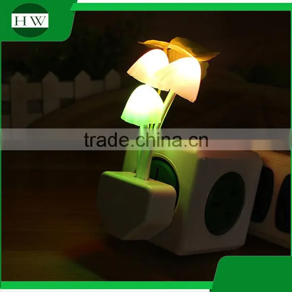 Children Plastic Mini Mushroom Electric Plug Socket Led Sensor Day Night Lamp Light photo-5
