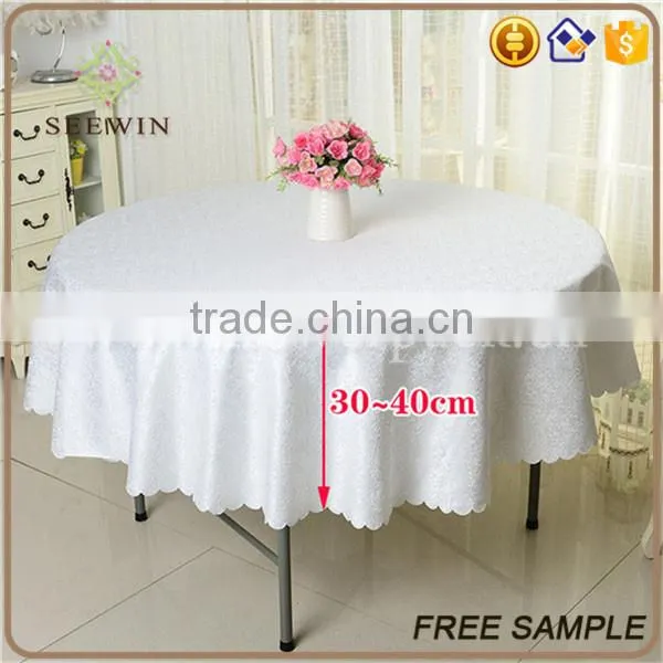 Jacquard Disposable Round White Table Cloths photo-3