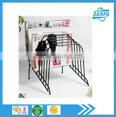 Hangzhou Office Supplier 8 Slot Metal Wire CD DVD Magazine File Display Rack Stand