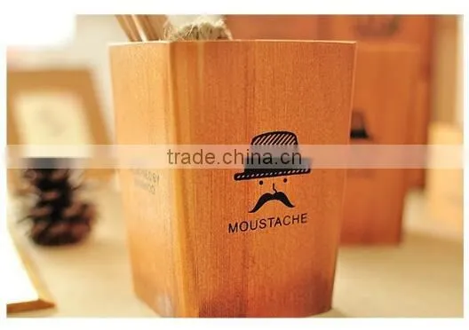 Colorful Wooden Pencil Storage Box/pen Container Wood photo-2