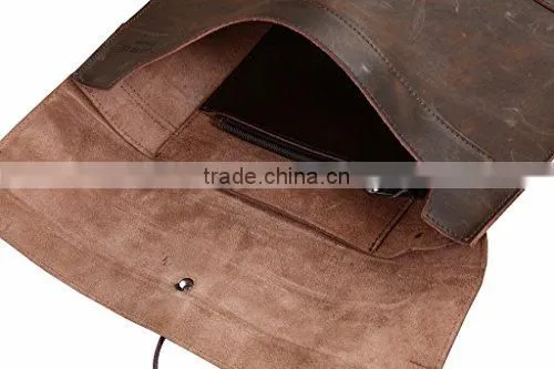 Crazy Horse Genuine Leather Clutch Briefcase Laptop Bag for MacBook Air or Apple Ipad photo-3