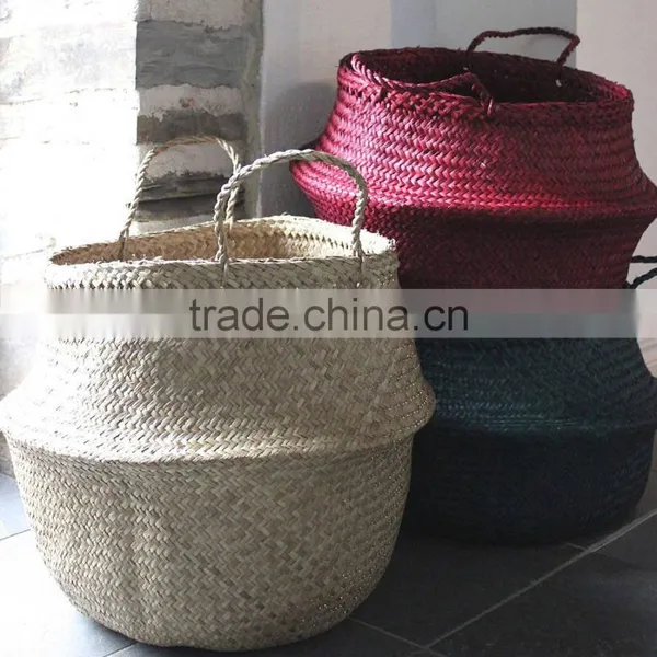 Nature Seagrass Storage Basket/ Belly Seagrass Laundry Baskets photo-3