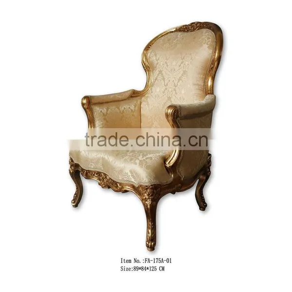 Antique Furniture European Style Chair With White Velvet photo-6