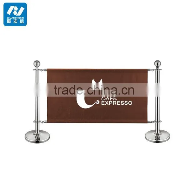 Stainless Steel Queue Barrier Breeze Stand With Advertising Banner photo-2