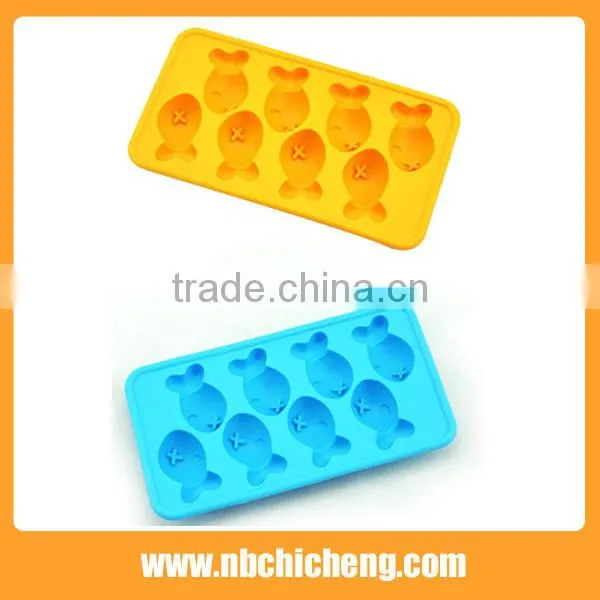 Food Grade Cute Fish Shaped Silicone Ice Cube Tray, Slicone Ice Mold photo-2