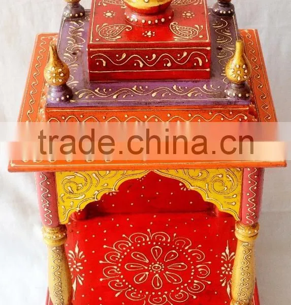 Hand Painted Mini Wooden Temple With 1 Drawer photo-2
