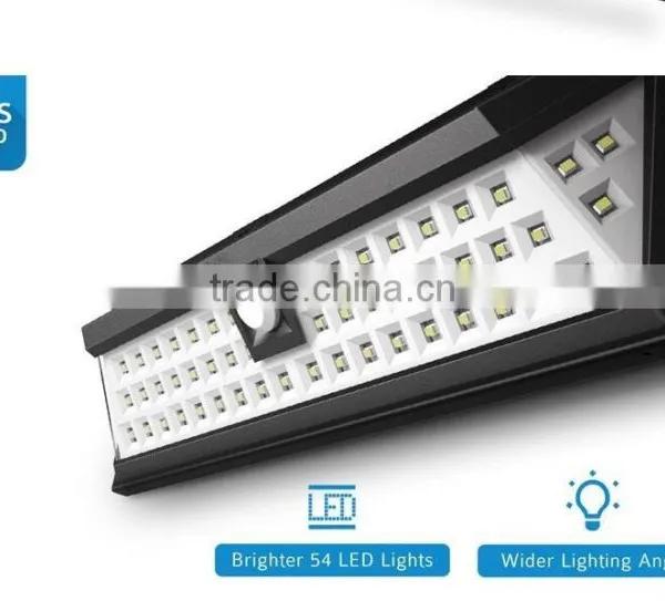 Bright 54LED Solar Power Led Wireless Security Waterproof Solar Street Light for Diveway Patio Garden Path photo-3