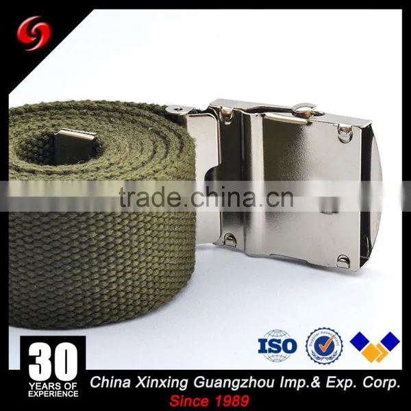 Military Classical Canvas Pants' pp Belt for Officer Cotton or Nylong Polyester Ribbon Metal Buckle Canvas Belt photo-3