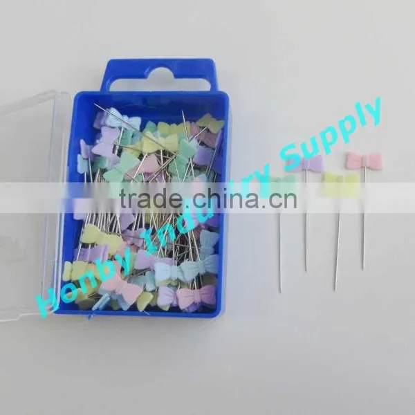 Wholesale 40mm Length Assorted Colors Plastic Bowknot Head Stick Pins for Blocking photo-5