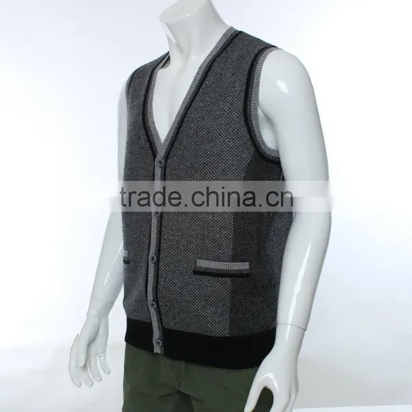 v Neck Sweater Vest Wholesale,slimming Vest for Men,Houndstooth Pattern Vest Knitting Machine for Sweater Vest photo-3