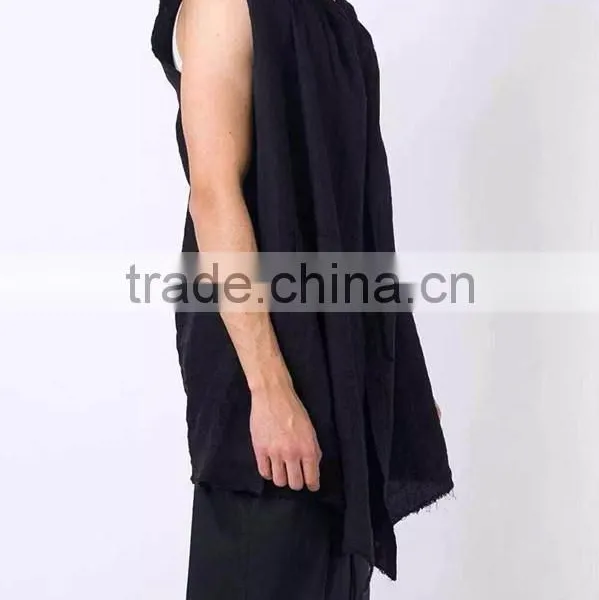 Unique Designer Mens Vest Extended 2016 Spring Streetwear Fashion Men's Vest With Hood photo-3