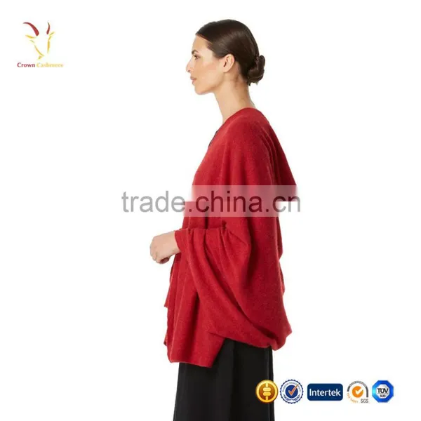 Red Cashmere Scarf Wrap Solid Colored Shawl Wraps photo-4