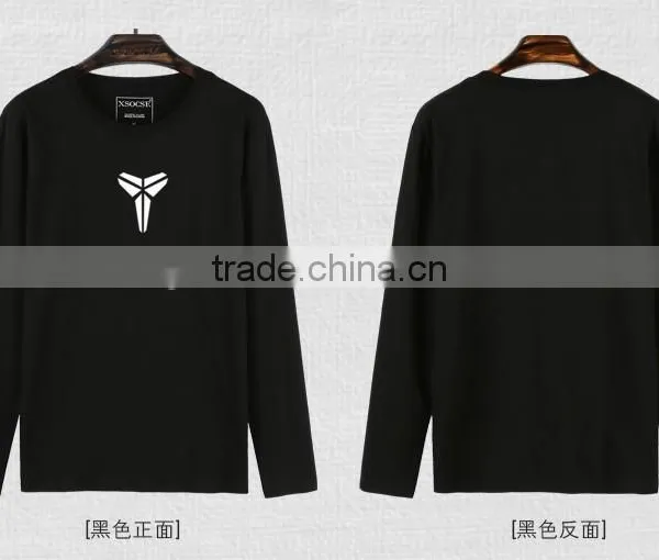 Custom Logo Printing Casual Round Neck 100% Cotton Custom Long Sleeve Man Tshirt