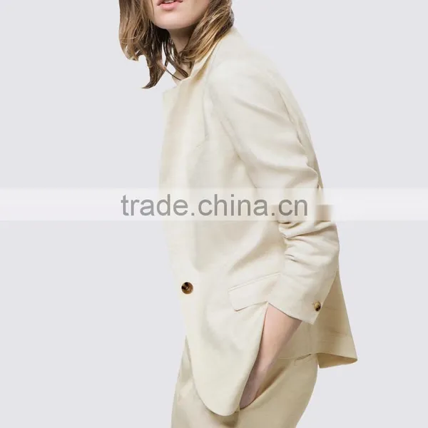 Custom Logo Ladies White Formal Pant Suits photo-3
