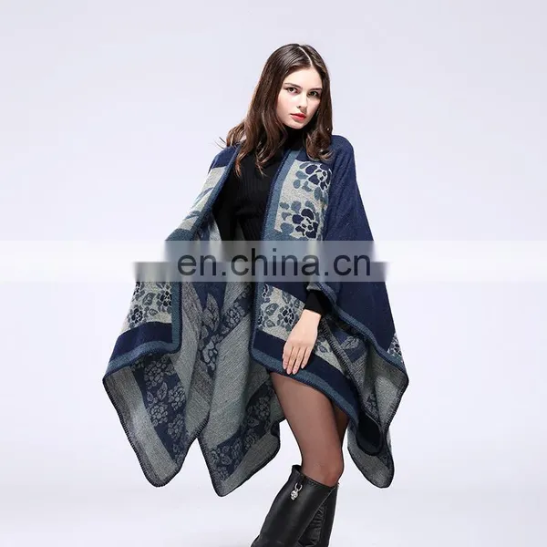Europe And Winter Thickening Warm Shawl Cloak Coat Ladies Scarf photo-2