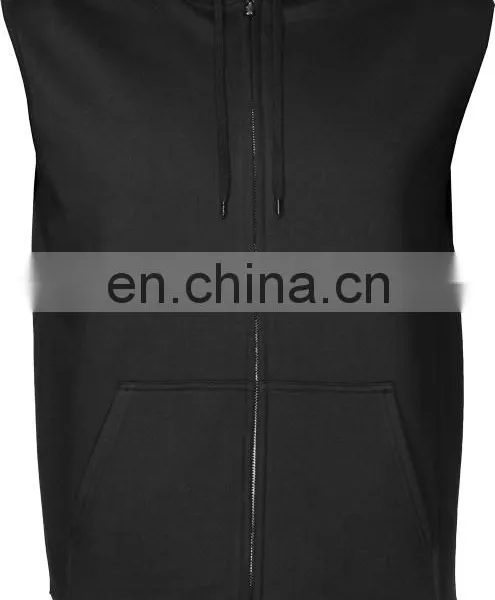 Custom Fitness Plain Men Sleeveless Hoodie photo-3