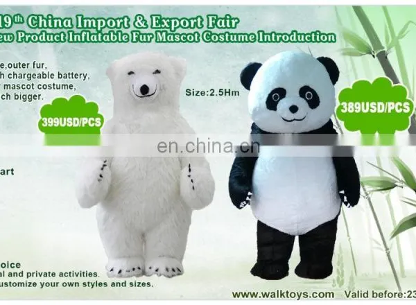 Super Funny Fur Inflatable Polar Bear Mascot Costume!!! photo-5