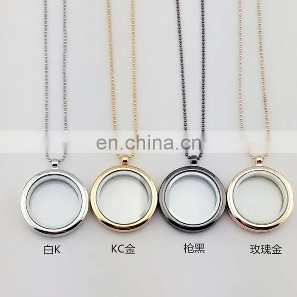 Smooth Round Glass Photo Frame Necklace