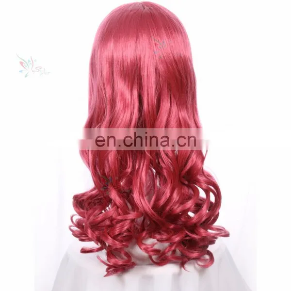 Attractive Women Red Highlights Curly Synthetic Hair Cosplay Anime Wigs photo-3