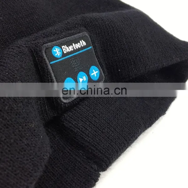 Custom Logo Blue-tooth Wool Knitted Beanie Hat for Men photo-3