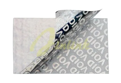 Hologram Tamper Evident Security VOID Label Material,Total Transfer VOID Label Material,Multi Color Void Label Material