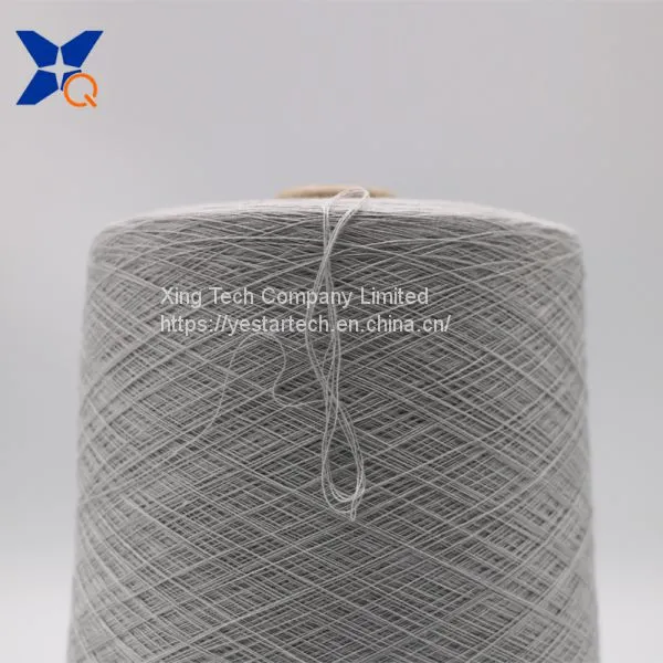 Ne32/2ply 20% Stainless Steel Staple Fiber Blended With 80% Polyester Staple Fiber Metal Conductive Yarn/thread/fabric-XTAA001 photo-2