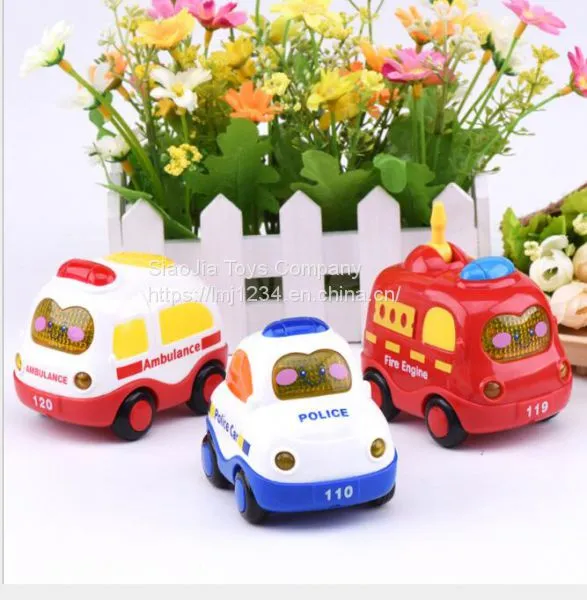 Hot Sale Hands Pushing Tuck Inertia Toy Car Inertia Toy Helicopter Crane Inertia Vehicle Fire Engine for Kid