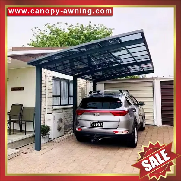 Excellent Outdoor Alu Aluminum pc Polycarbonate Parking Cars Canopy Carport Shelter Cover Awning Canopies China photo-2