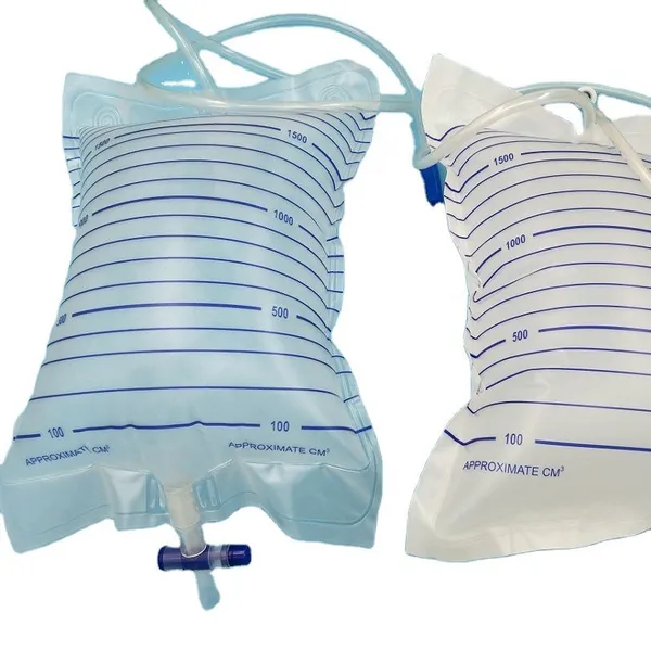 Medical 2000ml 1000ml Urine Collection Bag Disposable Unisex Adult Urine Bag photo-2