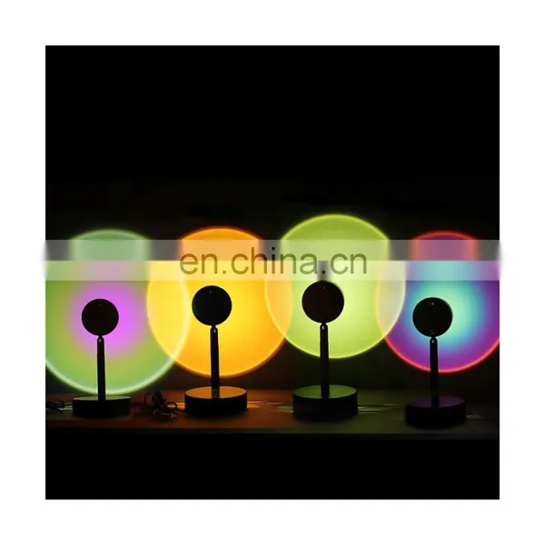 Photographic LED Sunset Light Projection Floor Setting Sun Red Halo Light Projector Sunset Lamp