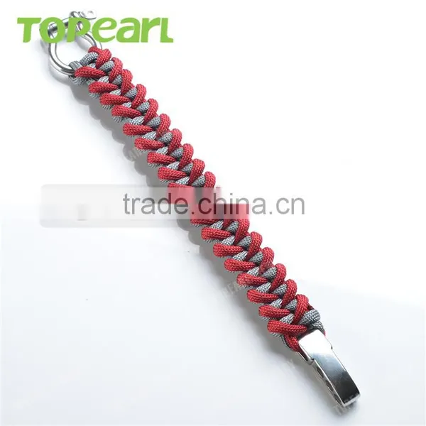 2016 Europe Style Fashion Military Metal Charm Paracord Bracelet Survival Bracelet MEB214 photo-2