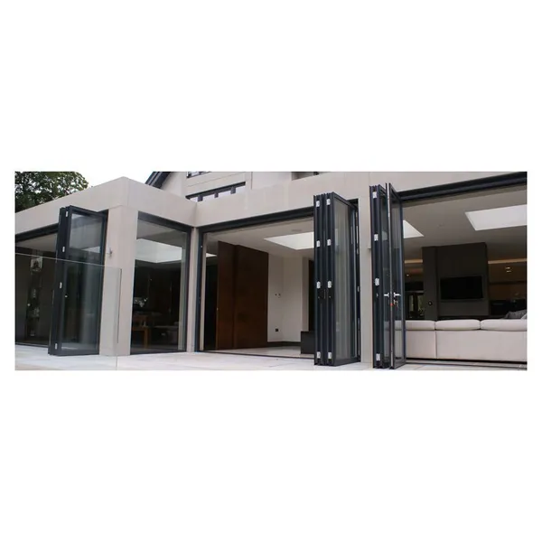 Customized Aluminum Clad Wood Bifolding Double Glazed Door photo-5