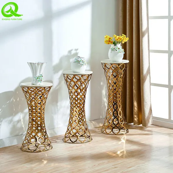 Wholesale Stainless Steel Flower Stand in Gold Silver Colors for Weddings and Events