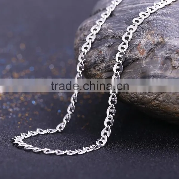 2015 Wholesale Simple Design Fashion Jewelry Rhodium Plated Cheap Short Chain Necklace photo-2