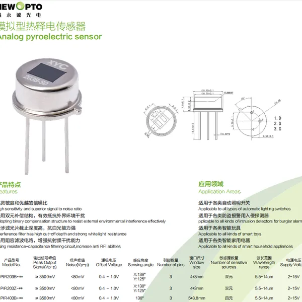 Analog Pyroelectric Sensor PIR Motion Sensor for Automatic Lighting Switches, Intrusion Detector/burglar Alarms/smart Toys, Intelligent Household photo-2