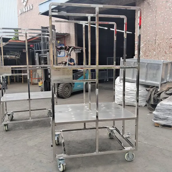 Stainless Steel Warehouse Logistics Trolley for Pharmaceutical Industry photo-2