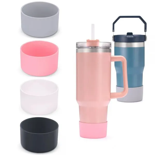 Silicone Protective Boot 7.5cm 9cm, Anti-Slip Heat Resistant Water Bottle Sleeve Bottom Protector for Tumblers & Sports Cups photo-4