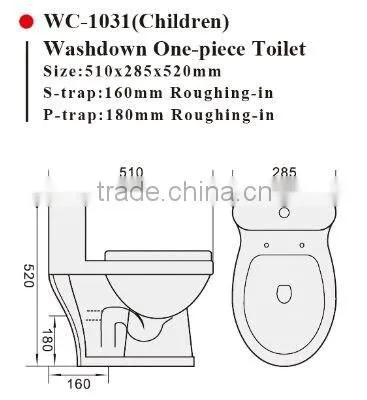 WC-1031 One-Piece Kid Toilet Small Toilet Water Closet Toilet Bowl Quality Choice photo-2