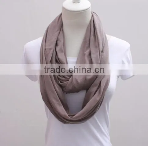 Hot Sale Woman Fashion Plain Cotton Infinity Scarf photo-6