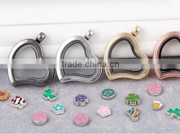 Smooth Heart Various Locket Yiwu Jewelry Manufacturer Fashion Jewelry With Full Crystal Rhinestone photo-2