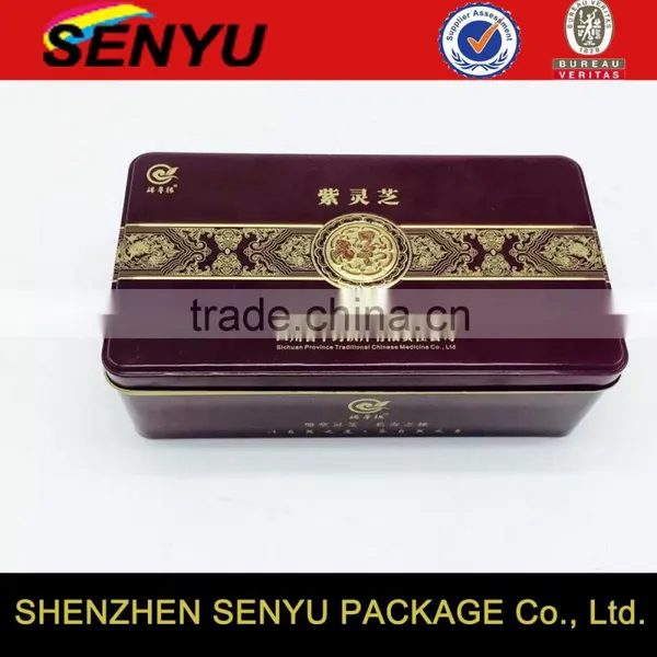Chinese Tea Packaging Thin Metal Tin Box for Gifts