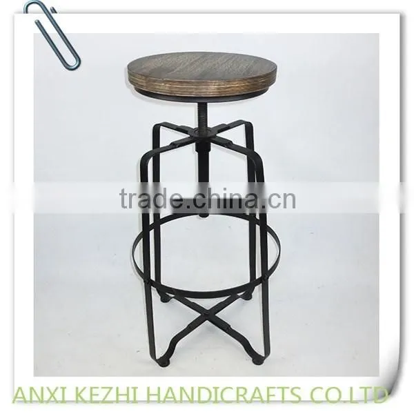 KZ140065 Ancient Round Metal Wood Dinning Room Chair photo-4