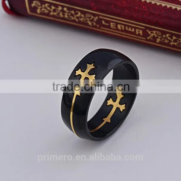 Unique Charming Jewelry for Men and Women Detachable Cross High Polished Stainless Steel Gold Silver Plated Rings photo-2