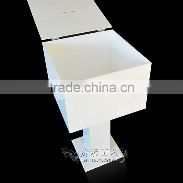 GH-RJ001Shenzhen Factory Wholesale Acrylic Donation Boxes With Locks/white Donation Boxes photo-4